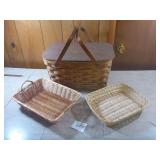 Picnic Basket with 2 Tray Baskets