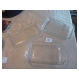 3 Glass Baking Dishes