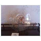 Pink Depression Cake Plate with Handle & Stand