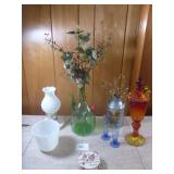 Milkglass Vanity Lamp, Wine Decanter, Amberina...