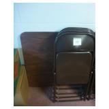 Card Table with 4 Metal Folding Chairs