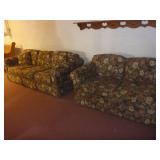 Sealy Floral Sofa Bed & Love Seat