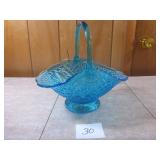 Large Blue Glass Basket