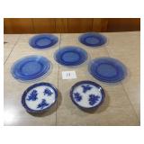 Blue Plates & 2 Saucers