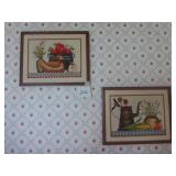 2 Counted Cross Stitch Kitchen Pictures