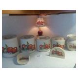 Apple Themed Canister Set, Spoon Rest, Napkin...
