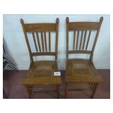 2 Cane Seated Chairs (slight damage on seat)