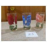 Petunia, Iris & Rose Peanut Butter Glasses