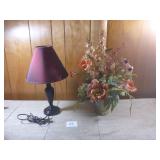Table Lamp with Floral Decoration