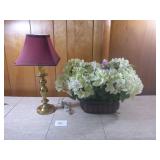 Table Lamp with Floral Decoration
