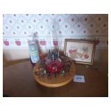 Wooden Lazy Susan, Finger Oil Lamp, Apple Pie...