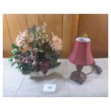 Table Lamp with Floral Decoration