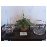 2 Glass Baskets, Greenery, Polished Stones