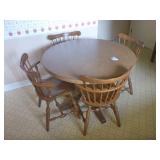 Round Formica Top Kitchen Table with 4 Windsor...