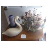 Home Decor - Swan, Candle, Floral Arrangement