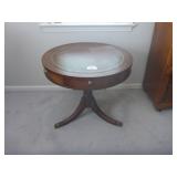 Duncan Phyfe Round Inlaid Table with Drawer