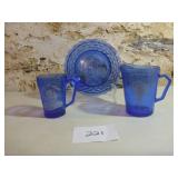 Shirley Temple Pitcher, Cup, Dish