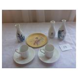 Oriental Plate, Sake Bottles, Cups & Saucers