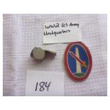 WWII US Army Headquarters Patch, Whistle