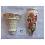 2 Floral Wall Pockets