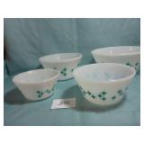 Nest of 4 Mixing Bowls - Federal Glass Co