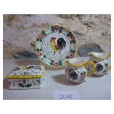 Rooster Plate, 2 Pitchers, Keepsake Box