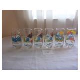 6 Smurf Cartoon Glasses