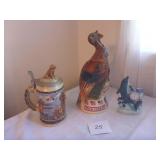 Dog Stein, Turkey Decanter, Dolphin Florida...