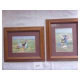 2 Framed Amish Prints by Ann Mount