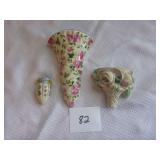 3 Floral Wall Pockets