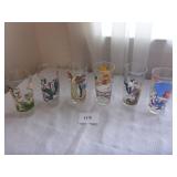 (7) 1976 Pepsi Cartoon Glasses
