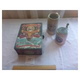 Jack Daniels Whiskey Tin, German Beer Mug & Stein