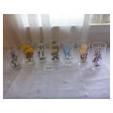 (7) 1973 Pepsi Cartoon Glasses