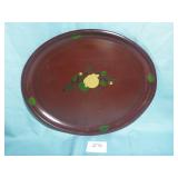 Large Painted Metal Oval Tray
