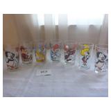 (7) Pepsi Cartoon Glasses 5" tall