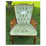 Upholstered Side Chair with Wood/Cane Arm Rests