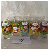 5 McDonald "Camp Snoopy" Glasses  1950-1971