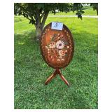 Hand Painted Oval Tilt Top Table