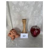 Citronella Apple Candle, Terra Cotta Turtle,