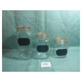 3 Wire Top Glass Canisters