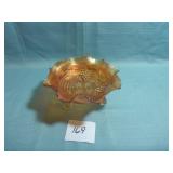 Footed Carnival Dish with Grape Pattern