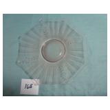Etched Pink Depression Cake Plate