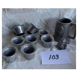 Wilton Pewter Dip Cups & Monogram Mug-Metal Monkey