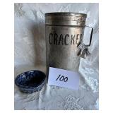 Large Cracker Tin with Handle, Eldreth Heart Dish