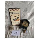Welcome Slate, Decorative Birdhouse