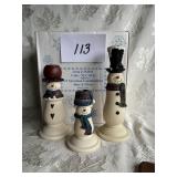 Set of 3 Snowman Candleholders