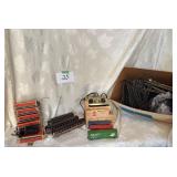 New Haven Engine, Box Cars, Transformer, Track