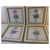 4 Decorative Floral Wall Prints