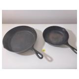 2 Cast iron Skillets SK #8 and #5 - made in USA