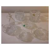 Lead Crystal Drum, Pitcher & Small Dish, Cruet,...